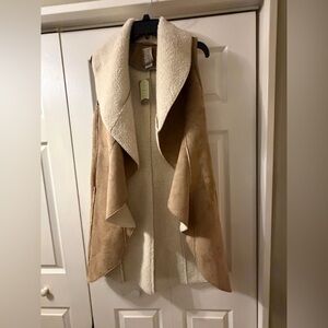 NWT Dolan by Anthropologie Faux Suede & Sherpa Vest Size XS
